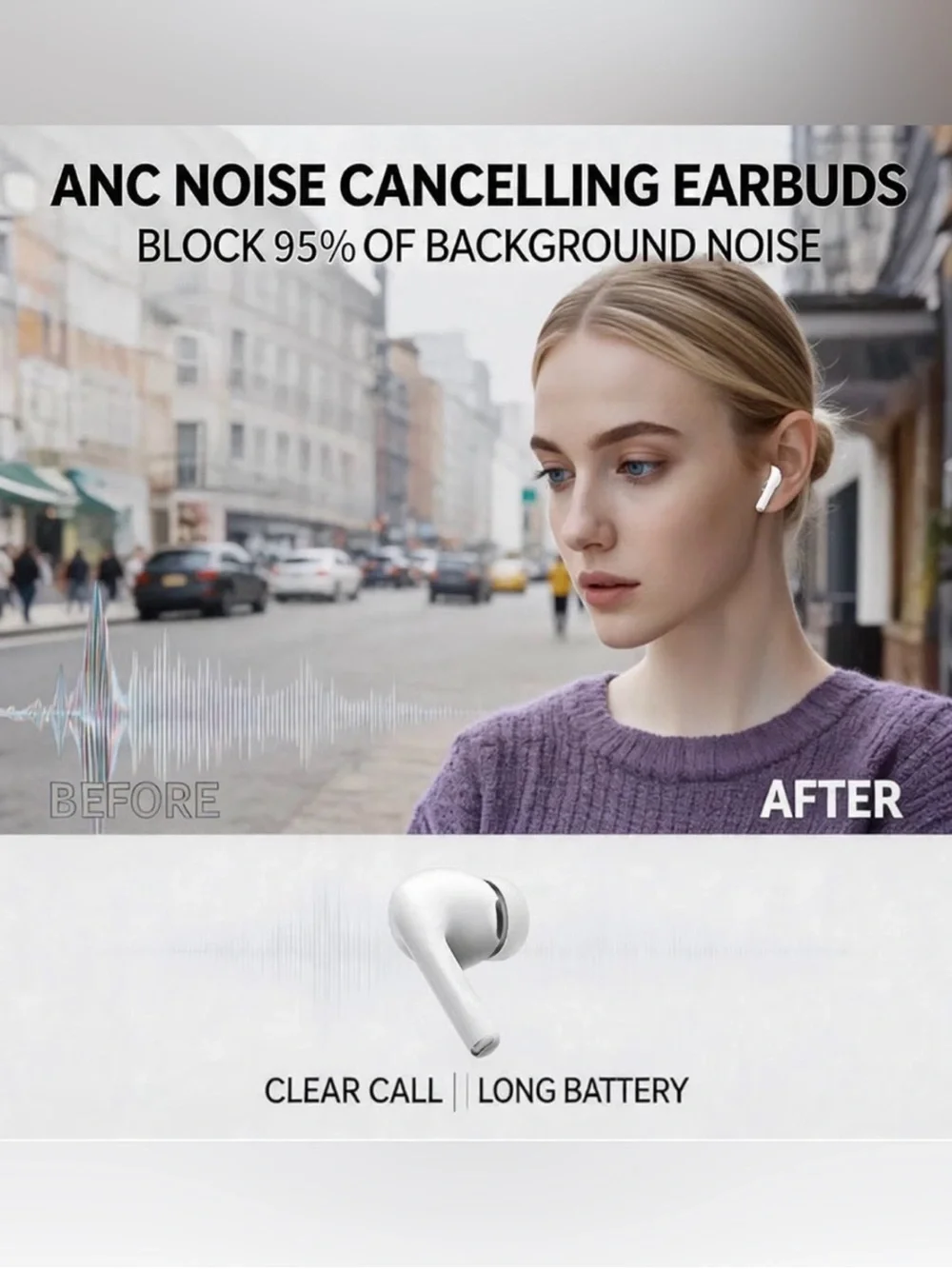 wireless earbuds ANC+ENC heart rate monitoring IPX6| pro3 real time translation